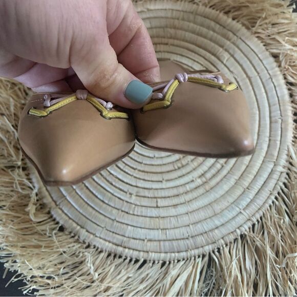 MOSCHINO Italian Leather Nude Slingback Kitten Heel Pumps 36 - Picture 4 of 16